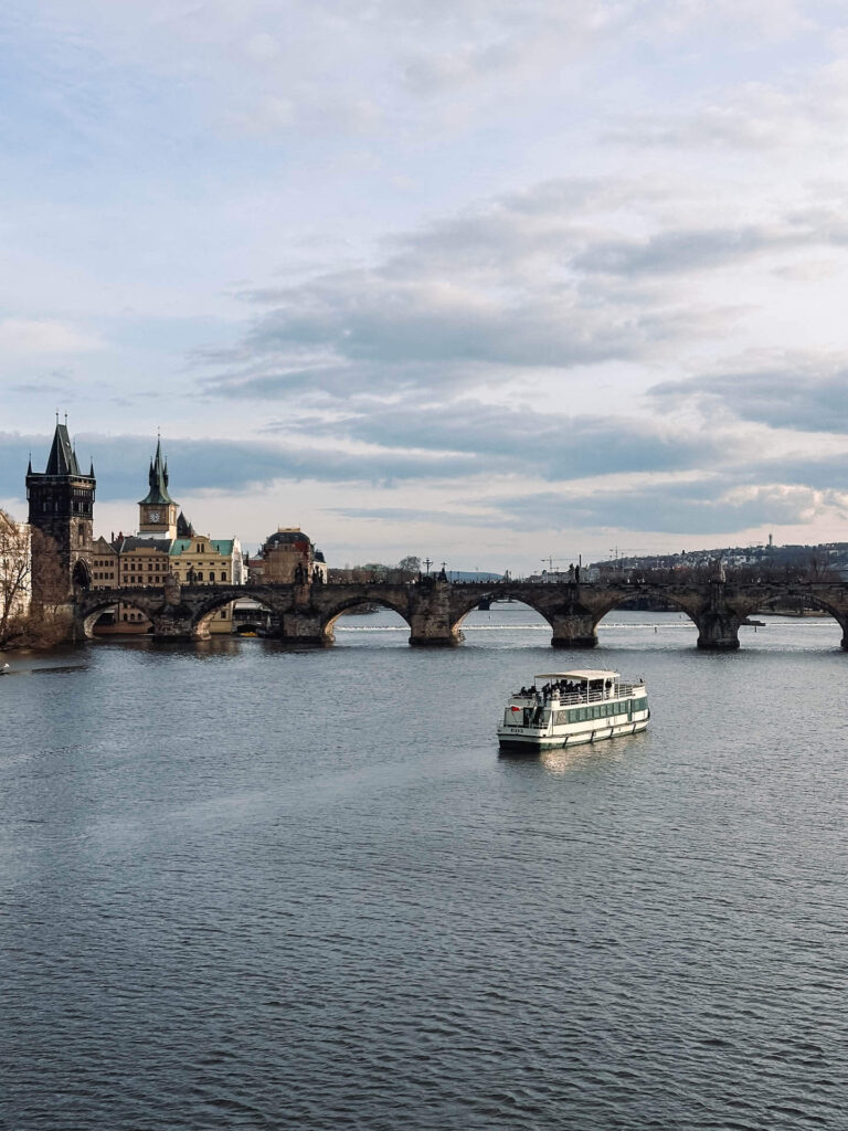 Charles Bridge in Prague on a budget backpacking trip